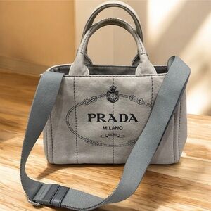 Prada Saffiano Leather Canapa Logo Small Tote – Nube